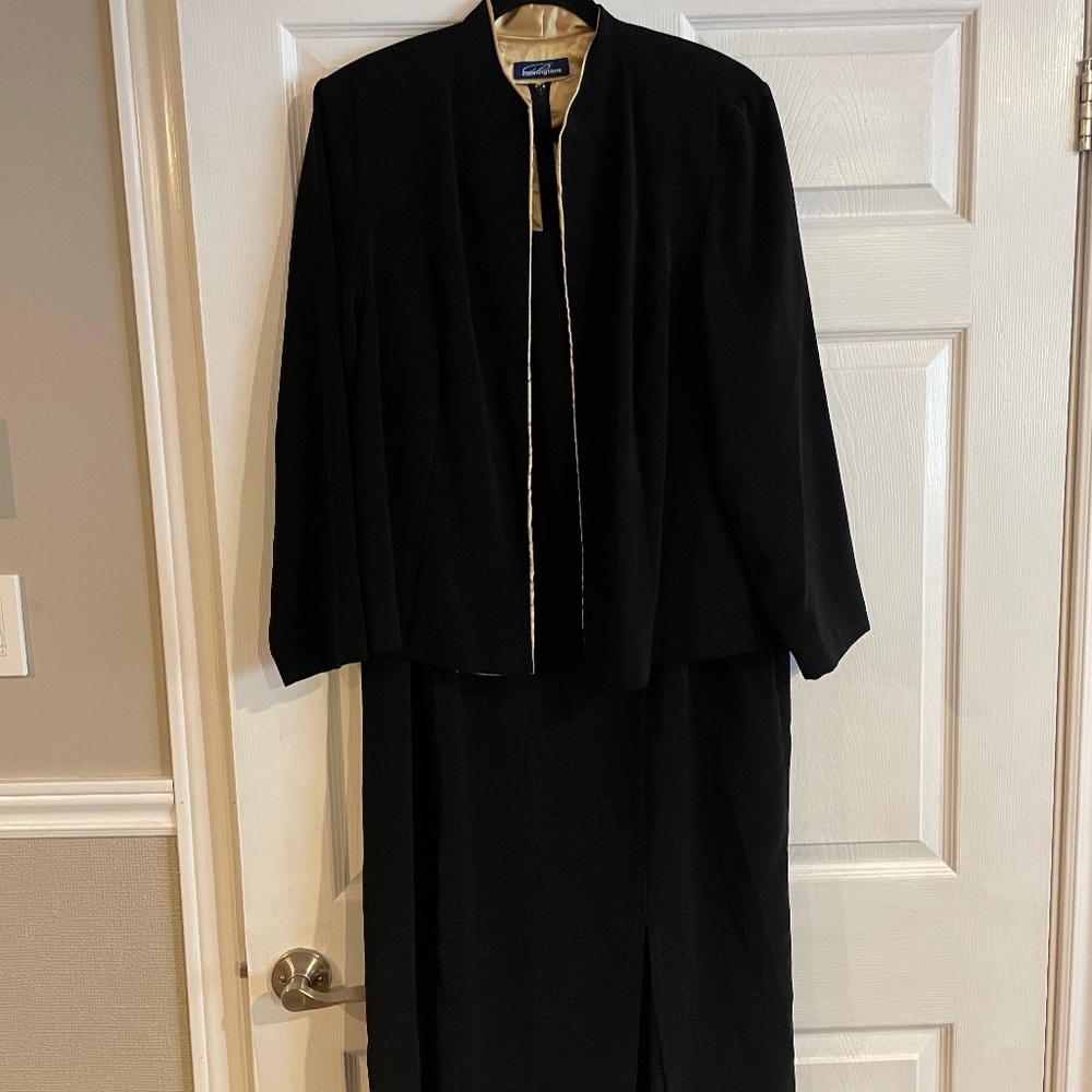 Penningtons - Black No Close Jacket With Gold Trim & Matching Black Dress